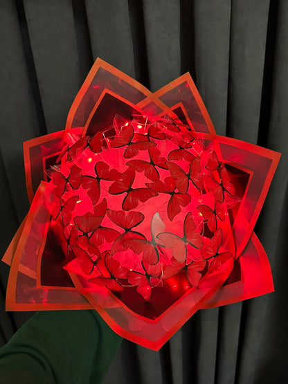 Led Işıklı Kelebek Buketi Sevgiliye Özel Hediye Çiçek