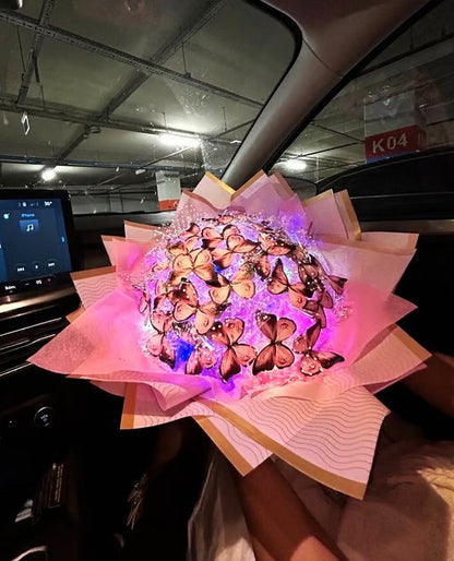 LED Kelebek Buket – Işıklı, Solmayan Romantik Çiçek Buketi